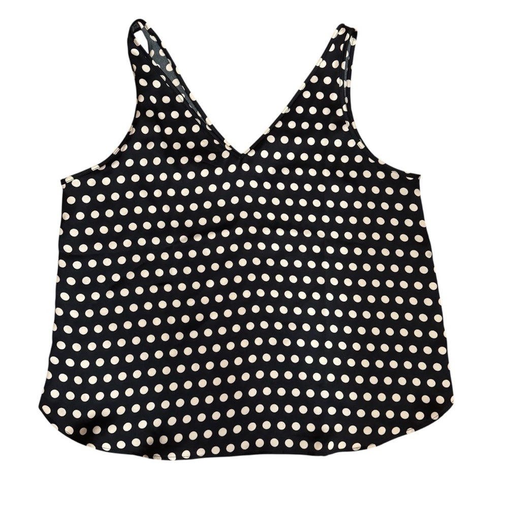 LOFT Black and White Polka Dot Tank Top